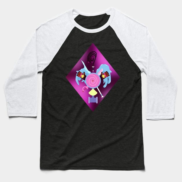 CRYSTAL GEM Baseball T-Shirt by droidmonkey